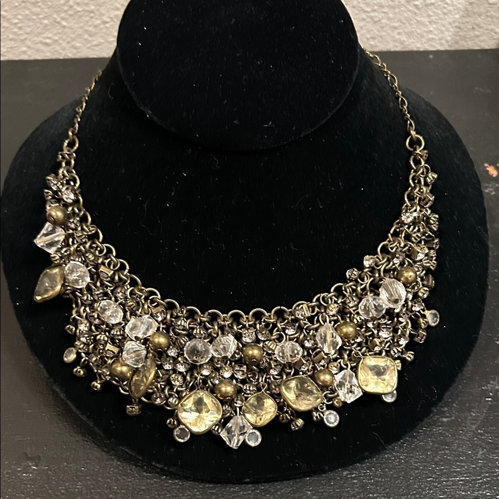 Chico's Gold and Silver Beaded Necklace